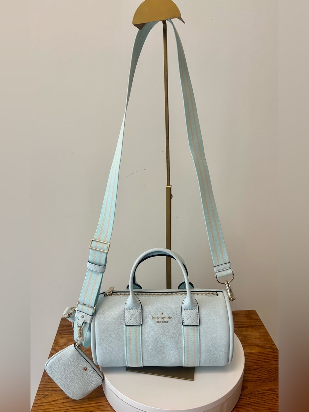 KATE SPADE NWT ROSIE DUFFLE CROSSBODY BAG, CRISP SKY COLOR - Picture 4 of 6